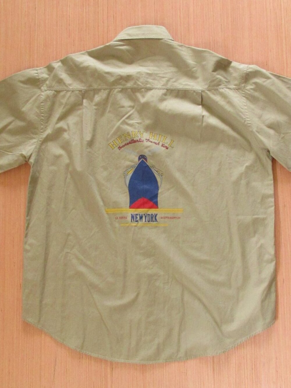Henry Hill Transatlantic Ship Graphic Button-Up Shirt XL